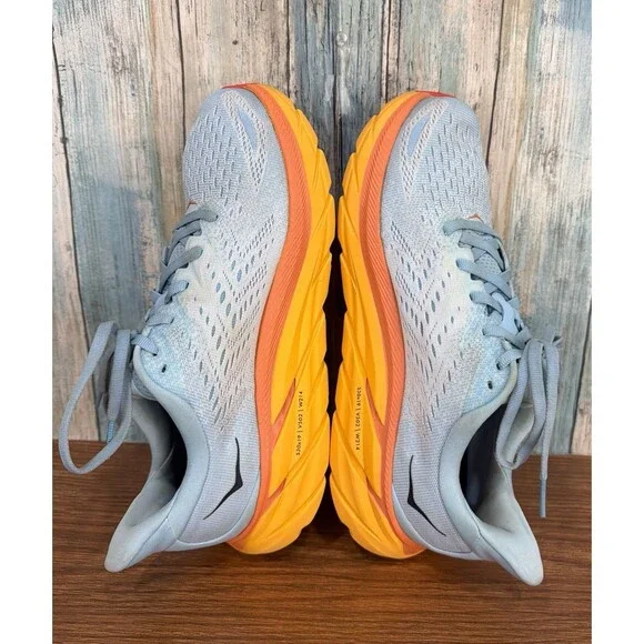 Hoka One Clifton 8 Women's 9.5 Wide Blue Orange Summer Song Walking Running Shoe - Picture 8 of 14